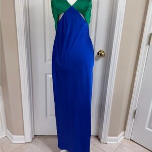 Runaway Green and Blue Midi Dress